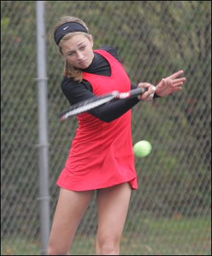Irish junior Sydney Delp is 18-1 this season and won the City League No. 2 singles title for the second year in a row. 
