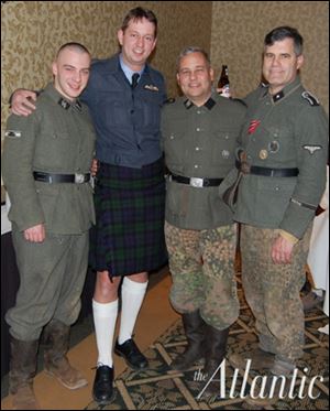 Rich Iott, second from right, in a Nazi Waffen SS uniform.
