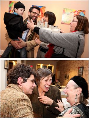 Top, from left, Holden Folk, marc Folk, Patricia Levey, and Sarah Jane DeHoff. Bottom, from left, Jan Thomas, Cindy Lipman, and Joyce Perrin. 