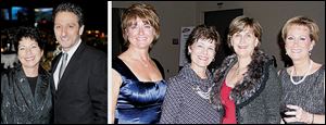 Left, Sue Fanelly and Joe Pinciotti, general chairmen of Central Catholic High School's Dinner Auction. Right, from left, Lisa Wilczynski, Terry Payak, Sue Kenney, and Dody Hamilton.