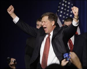 John Kasich, the governor-elect, is one of many Republicans who will come to the Statehouse; voters made Ohio a red state by putting the GOP in secretary of state, treasurer, and auditor offices.