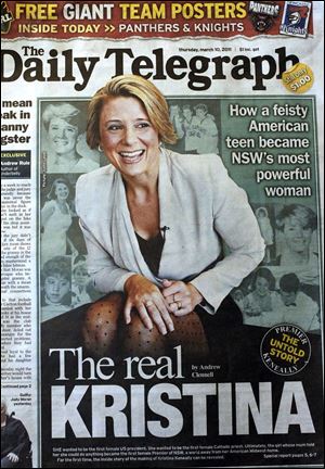 The March 10, 2011, edition of the Daily Telegraph features a cover story on Kristina Keneally. The Sydney-based newspaper sent a reporter and photographer to Whitehouse to complete the article.