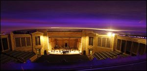 The view of the Peristyle from the light control room. 
