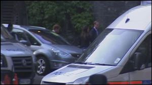 In this image made from video, Britain's Prince William, right, his fiancee Kate Middleton, center, and Britain's Prince Harry, left, arrive at Westminster Abbey for a final rehearsal ahead of Friday's wedding between Britain's Prince William and Kate Middleton.