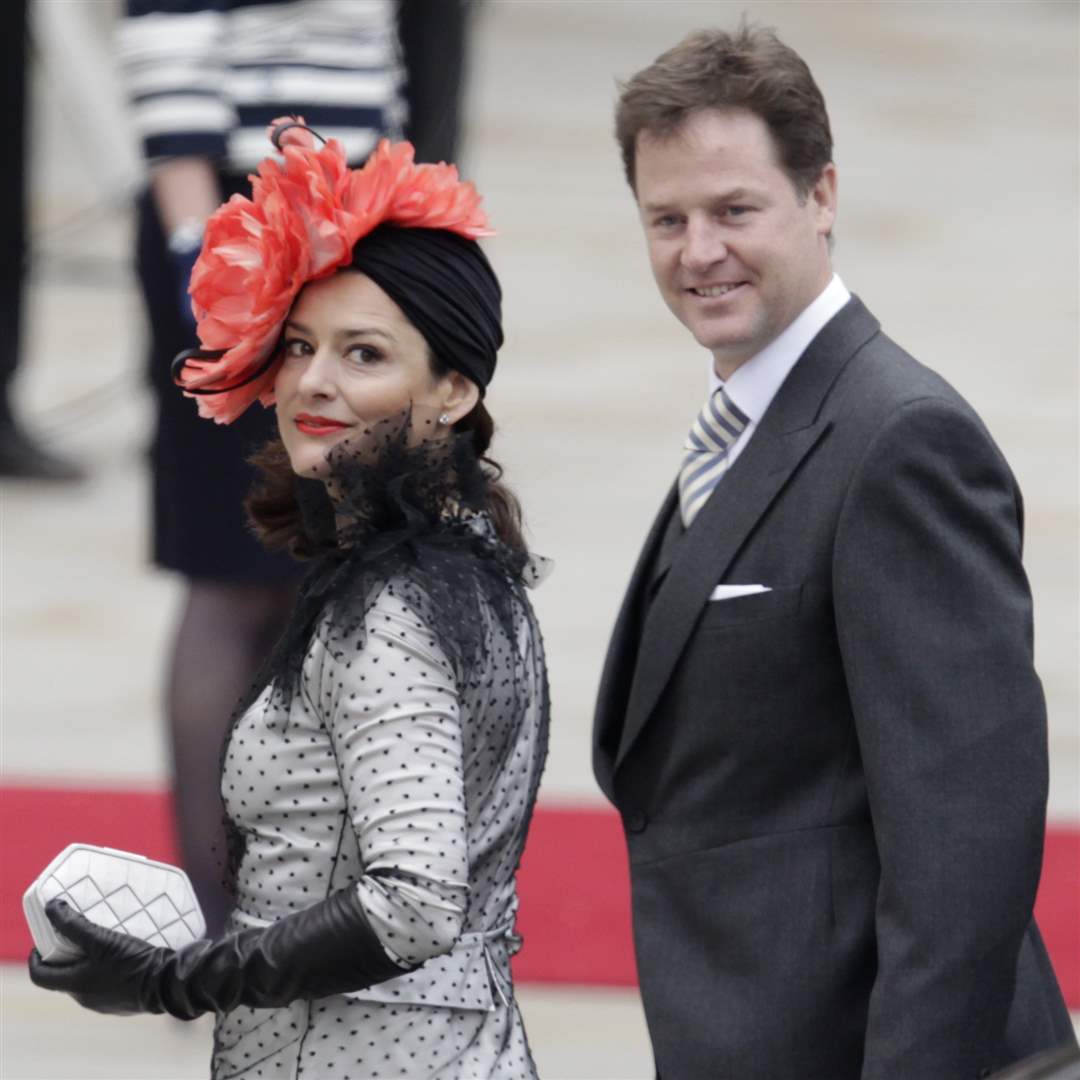 Royal-Wedding-Day-Nick-Clegg-Miriam-arrive