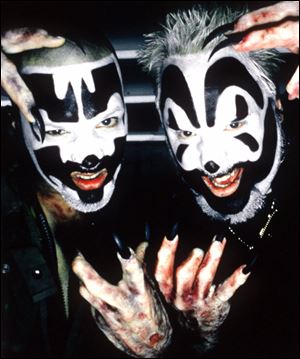 The rap duo Insane Clown Posse, Shaggy 2 Dope, left, and Violent J.