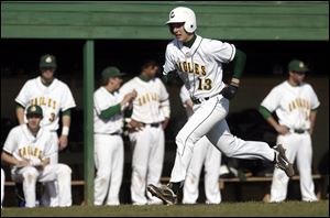 Clay's Lucas Robson heads home to score one of the Eagles' nine runs Wednesday against Start in a 9-2 victory.  Robson had one RBI in the win.