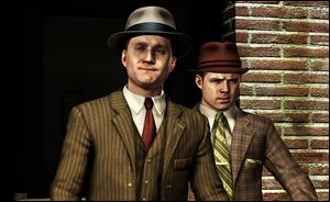 Actor Aaron Staton plays voices Det. Cole Phelps, left, in 'L.A. Noire.'