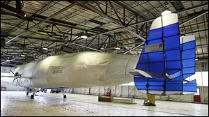 The Dynalifter prototype has proved it can move on a flat surface. The aircraft is designed to take cargo airborne from tight spaces.