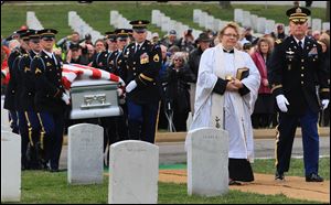 Frank Buckles is carried to his resting place at Arlington National Cemetery in March. The last U.S. veteran of World War I died at 110, and the President and vice president were among the dignitaries to honor him.