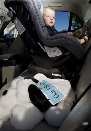 Ethan McIntosh's mom uses this stuffed dog with a 
