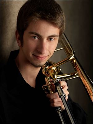 Derek Lyp is to compete against two other trombonists at Vanderbilt University in Nashville for a chance to win a $5,000 bass trombone.