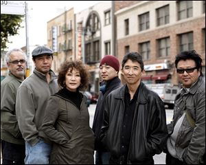 The band Hiroshima fuses contemporary jazz and traditional Japanese music.