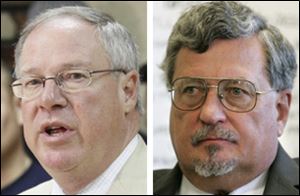 Councilman D. Michael Collins, left, and Deputy Mayor Steve Herwat said the city wants costs cut.  