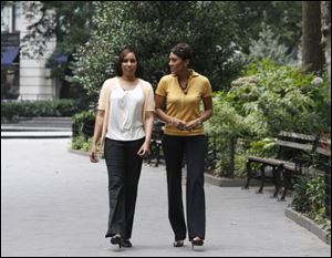 Robin Roberts, of ABC's Good Morning America, right, talks to Nafissatou Diallo, the housekeeper at the Sofitel hotel who accused Dominique Strauss-Kahn of sexual assault, in an undated handout image. Diallo's interview with ABC News, scheduled to air on Monday, July 25, 2011 and July 26, and an interview with Newsweek, mark the first time either person has has publicly discussed what occurred.