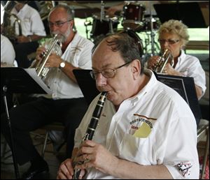Steve Pecsenye of the Deutschmeister German Band performs during the Teutonia Mannerchor's Kornfest.