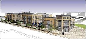 Architect's rendition of the University of Toledo's Gateway Project at Secor Road and Dorr Street in Toledo.