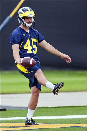Michigan kicker Matt Wile, a fifth-generation Wolverine, may handle extra-points along with kickoffs and punting.