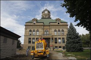 The side of the courthouse on Pearl St.  in the Auglaize County  courthouse which was built in 1894 during a $8 million renovation on Sept. 22.