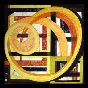 Mania Dajnak's drawing, 'Unraveling Her Yellow Square,' is part of a show opening Saturday at Hudson Gallery, Sylvania. 