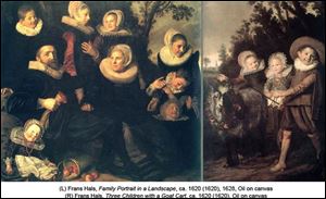 In its original form, ‘Family Portrait in a Landscape’ was much larger than its current 60-inch by 64-inch canvas and featured three more children and a goat. At some point, the painting was divided, and the second portion, at right, known as ‘Three Children with a Goat Cart,’ is now owned by a museum in Brussels.