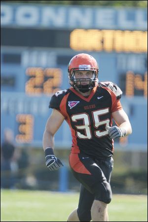 Perrysburg High School graduate Brandon Butler has found his place on defense at the University of Findlay. Butler has a team-leading 58 tackles this season.