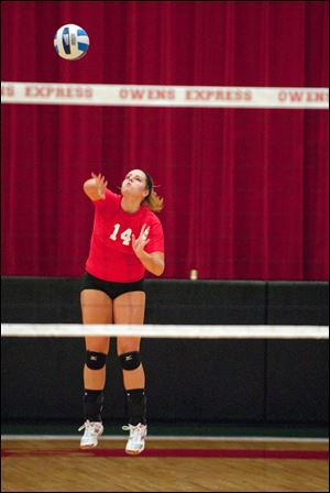Owens' Brittany Egbert, a Hopewell-Loudon graduate, is a team captain. She has 399 kills for the Express.