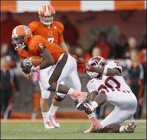 BGSU's Anthon Samuel, averaging  100.57 yards per game, showed post-concussive symptoms earlier this week and is probable today.
