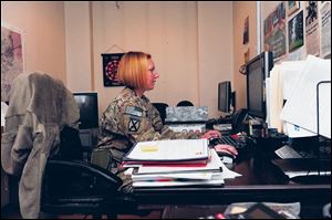 U.S. Army Maj. Ildiko Szentkiralyi, 35, a 1999 Bowling Green State University graduate, is stationed in Kabul, Afghanistan.
