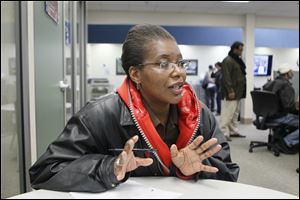 Katrina Barnhill, laid off by Jeep in 2007, said local workers should be hired.