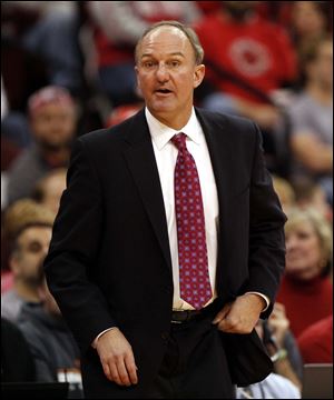 Ohio State coach Thad Matta watches from the bench during the second half of an NCAA college basketball game against Texas-Pan American Saturday.