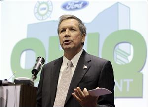 Ohio Gov. John Kasich speaks at Ford's Ohio Assembly Plant in Avon Lake. Ford says its $128 million investment at the Ohio plant will protect nearly 2,000 jobs and shift medium-duty truck production from Mexico after production of the Econoline van is phased out in 2013. 