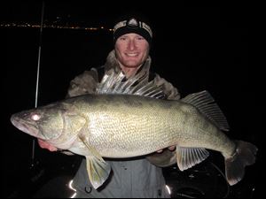 Fishing aficionado Ross Robertson landed this behemoth of a 13-pound walleye fishing the lake near Cleveland.