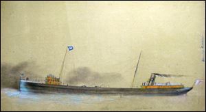 'The Steamship Germanic,' part of the Nickerson Collection. The wood-hulled Germanic was built in 1888 by James Davidson.