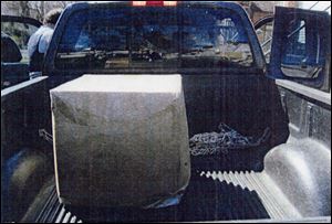 Police photo of marijuana in the bed of the truck.