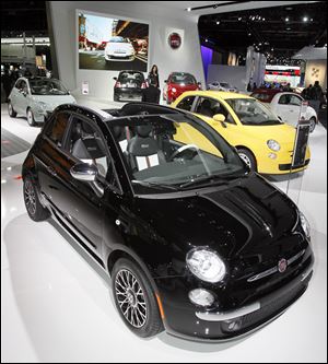 The Fiat 500 Cabrio by Gucci at the 2012 North American International Auto Show.
