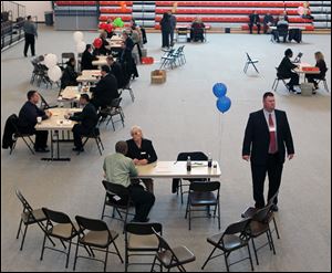 People interview for  jobs with the  Hollywood Casino at the Stroh Center in Bowling Green, Ohio.