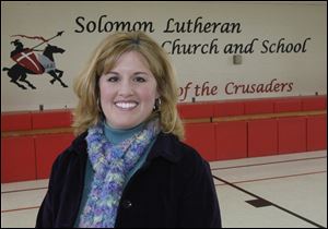 Natalie Schiets, principal of the school, in the gymnasium/cafeteria at the school. Solomon Lutheran School, a kindergarten through sixth grade school in Woodviile, Ohio, on January 19, 2012. The school is the oldest school in the Evangelical Lutheran Church in America denomination.
