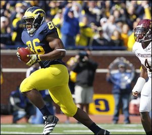 University of Michigan and Whitmer grad Kevin Koger caught 23 passes for 244 yards and four touchdowns this season at tight end. The senior is playing Saturday in the East-West Shrine Game and will work out for NFL scouts on March 15 at UM's pro day.