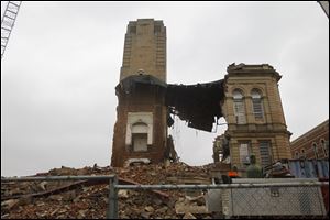 Demolition continues at the Seneca County Courthouse on January 23, 2012.