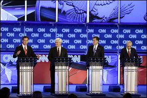 The race for the GOP presidential nomination may last longer than previously for candidates, from left, Rick Santorum, Newt Gingrich, Mitt Romney, and Rep. Ron Paul.
