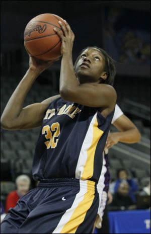 Michelle Holmes, a 6-foot-1 senior, leads Notre Dame in scoring, averaging 12.3 points per game. The Eagles are 11-4, 9-0 in the TRAC.