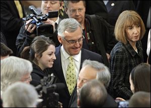 Ex-OSU football coach Jim Tressel took a new position as vice president for strategic engagement at Akron. 