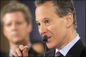 New York Attorney General Eric Schneiderman speaks at the Justice Department last week.