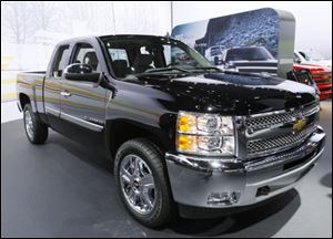 The Chevy Silverado 1500 at the 2012 North American International Auto Show media preview in Detroit. Ford asked General Motors to pull an ad that implied its Silverado is more dependable than Ford's F-Series truck, but General Motors refused to yank the ad.