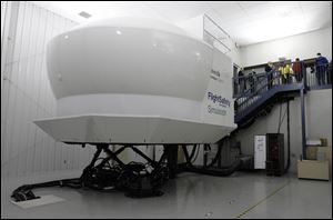 The Beech Hawker 400 XP flight simulator at FlightSafety International.