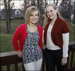 Taylor Zaborski, 17, left, pauses with Southview teacher Brandi Shepard, winner of the 1999 state title. Taylor says she has been involved in dance and gymnastics since she was 2 and believes she'll be competitive in categories requiring physical ability.