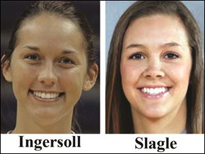 UT senior guard Courtney Ingersoll, left, said it's possible the Bowling Green, led by Jessica Slagle could meet the Rockets in the Mid-American Conference tournament. 