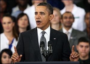 President Barack Obama delivers remarks to students on his 2013 budget at the Northern Virginia Community College in Annandale, Virginia