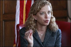 Debbie Wasserman Schultz, the chairman of the Democratic National Committee, at The Toledo Club.